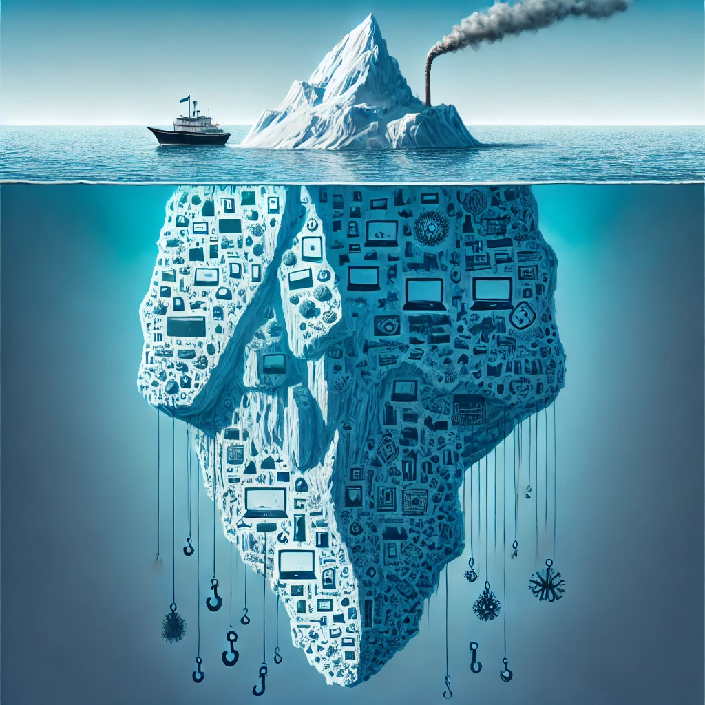 “Digital Iceberg” with the friendly surface and hidden cognitive traps beneath